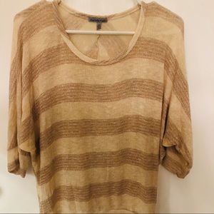 NWOT Gold and Cream Striped Top